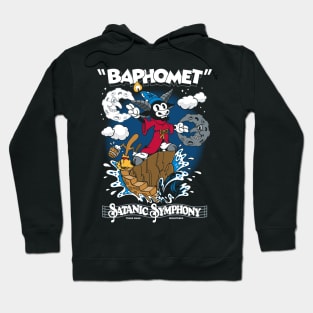 Baphomet Sorcerer - Vintage Cartoon Fantasy Goth - Satanic Symphony Hoodie